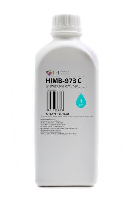 Butelka Cyan HP 1L Tusz Pigmentowy (Pigment) INK-MATE HIMB973 Butelka Cyan HP 1L Tusz Pigmentowy (Pigment) INK-MATE HIMB973