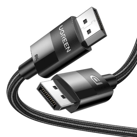 Kabel wideo w oplocie 2 x Display Port 1,4 męsko-męski UGREEN 80390 2m Kabel wideo w oplocie 2 x Display Port 1,4 męsko-męski UGREEN 80390 2m