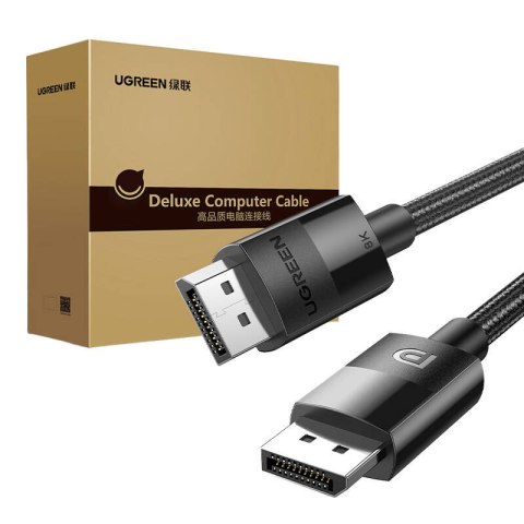 Kabel wideo w oplocie 2 x Display Port 1,4 męsko-męski UGREEN 80390 2m Kabel wideo w oplocie 2 x Display Port 1,4 męsko-męski UGREEN 80390 2m