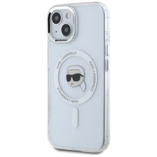 Karl Lagerfeld IML Metal Karl Head MagSafe - Etui do iPhone 15 Plus (biały)