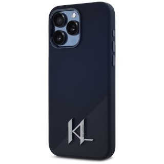 Karl Lagerfeld Silicone Shadow Metal Initial MagSafe - Etui do iPhone 15 Pro (czarny)