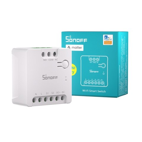 Przełącznik WiFi SONOFF MINI-D Matter (AC/DC 12-48V, styk bezpotencjałowy)