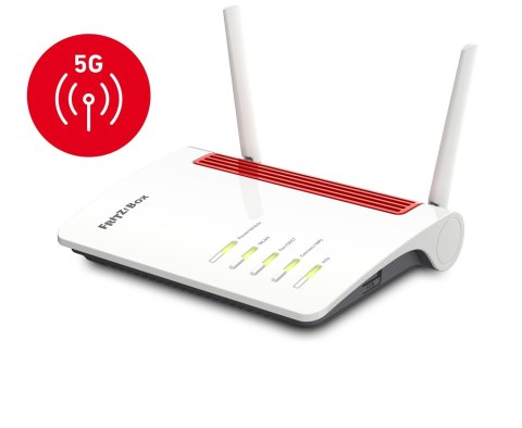 FRITZ!Box 6850 5G router bezprzewodowy Gigabit Ethernet Dual-band (2.4 GHz/5 GHz) Czarny, Czerwony, Biały FRITZ!Box 6850 5G router bezprzewodowy Gigabit Ethernet Dual-band (2.4 GHz/5 GHz) Czarny, Czerwony, Biały