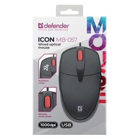 DEFENDER MYSZ ICON MB-057 CZARNA OPTICAL 1000dpi 3P DEFENDER MYSZ ICON MB-057 CZARNA OPTICAL 1000dpi 3P