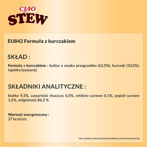 INABA CIAO Potrawka z kurczaka - przysmak dla kotów - 40g INABA CIAO Potrawka z kurczaka - przysmak dla kotów - 40g