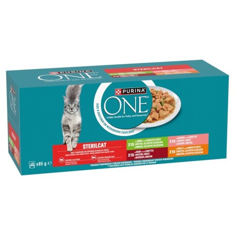 PURINA ONE STERILCAT wołowina,kurczak,łosoś,indyk 40x85g PURINA ONE STERILCAT wołowina,kurczak,łosoś,indyk 40x85g