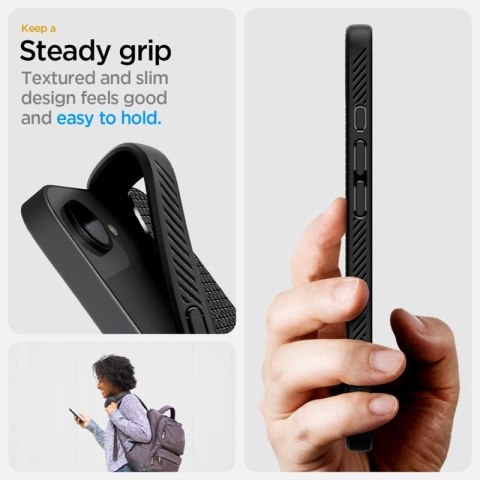 Spigen Liquid Air Mag MagSafe - Etui do iPhone 16e (Matte Black)