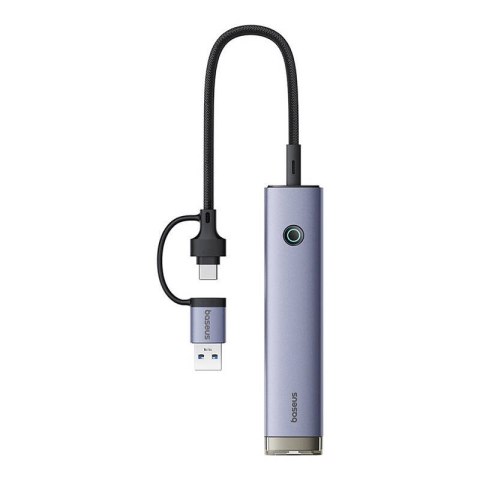 Hub 4w1 Baseus UltraJoy USB-A&USB-C do 3xUSB3.0+USB-C+RJ45 (szary)
