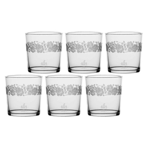 LA PORCELLANA BIANCA BABILA Zestaw 6 szklanek z grubym dnem róże 350 ml LA PORCELLANA BIANCA BABILA Zestaw 6 szklanek z grubym dnem róże 350 ml