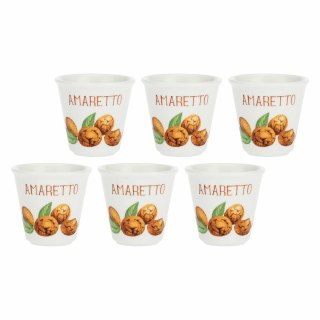 LA PORCELLANA BIANCA LIQUORELLI Zestaw 6 kieliszków do amaretto 75 ml
