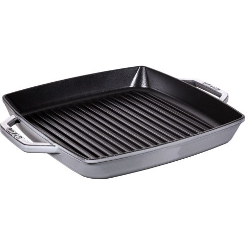STAUB Kwadratowa patelnia żeliwna grillowa z dwoma uchwytami 33 cm, grafitowy STAUB Kwadratowa patelnia żeliwna grillowa z dwoma uchwytami 33 cm, grafitowy