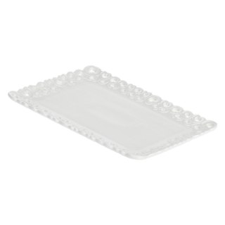 Zdobiona taca do serwowania LA PORCELLANA BIANCA VALENTINO 35 x 26 cm