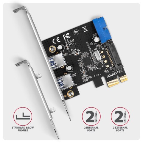Axagon PCEU-232RS adapter Wewnętrzny USB 3.2 Gen 1 (3.1 Gen 1)