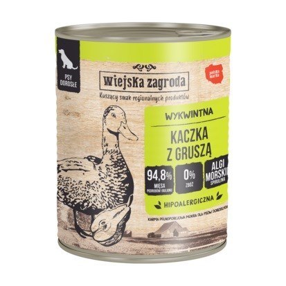 Wiejska Zagroda kaczka z gruszką mokra karma dla psa 800g Wiejska Zagroda kaczka z gruszką mokra karma dla psa 800g