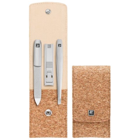 ZWILLING TWINOX Zestaw podróżny - brązowe korkowe etui, 3 elementy