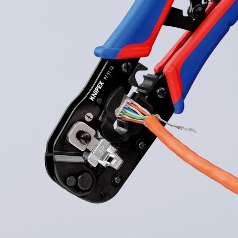 Knipex 97 51 13 zaciskarka kablowa Narzędzie do zaciskania Czarny, Niebieski, Czerwony
