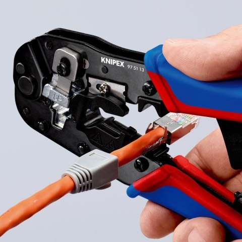 Knipex 97 51 13 zaciskarka kablowa Narzędzie do zaciskania Czarny, Niebieski, Czerwony
