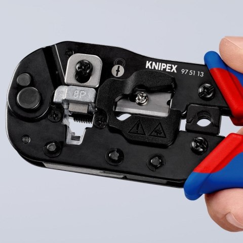 Knipex 97 51 13 zaciskarka kablowa Narzędzie do zaciskania Czarny, Niebieski, Czerwony