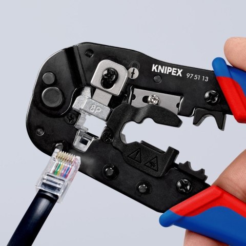Knipex 97 51 13 zaciskarka kablowa Narzędzie do zaciskania Czarny, Niebieski, Czerwony