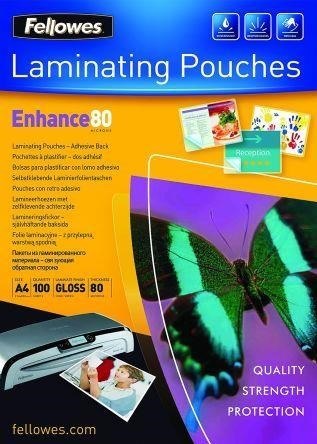 LAMINATOR POUCH ADHESIVE BACK A4 80 100PCS 5302202 FELLOWES LAMINATOR POUCH ADHESIVE BACK A4 80 100PCS 5302202 FELLOWES