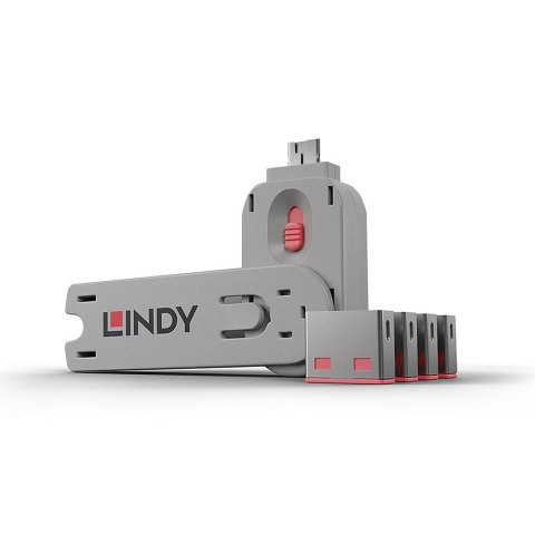 Lindy 40450 bloker portów Blokada portu + klucz USB Typu-A Różowy Kopolimer akrylonitrylo-butadieno-styrenowy (ABS) 5 szt. Lindy 40450 bloker portów Blokada portu + klucz USB Typu-A Różowy Kopolimer akrylonitrylo-butadieno-styrenowy (ABS) 5 szt.