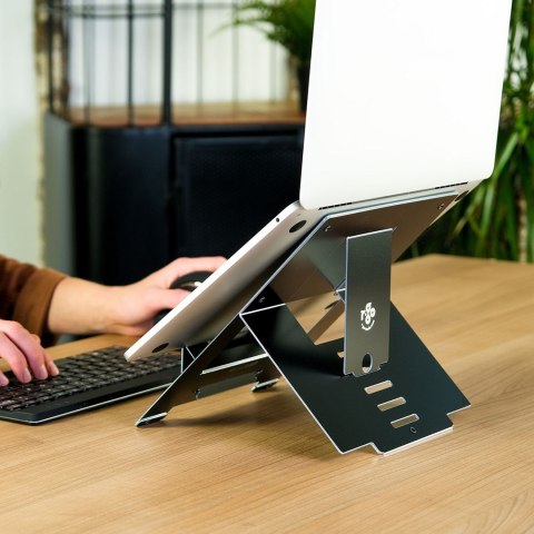 Riser Flexibel Laptopständer - verstellbar - schwarz - Schwarz - 25,4 cm (10 Zoll) - 55,9 cm (22 Zoll) - Aluminium - 5 kg - 135 