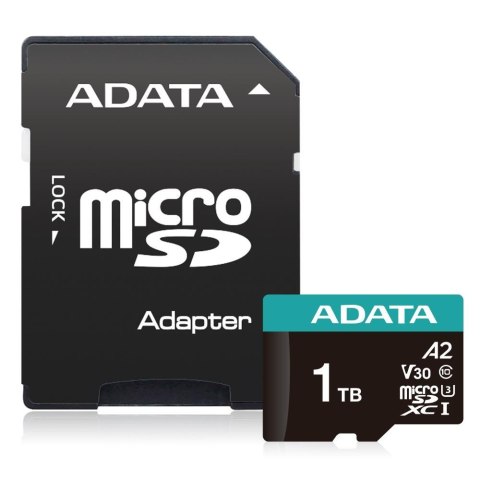 ADATA AUSDX1TUI3V30SA2-RA1 pamięć flash 1 TB MicroSDXC UHS-I Klasa 10 ADATA AUSDX1TUI3V30SA2-RA1 pamięć flash 1 TB MicroSDXC UHS-I Klasa 10