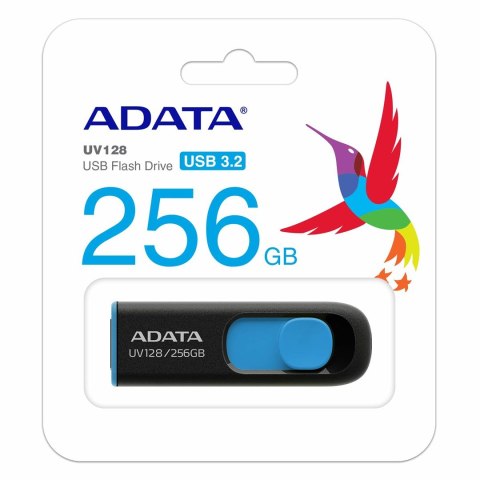 ADATA UV128 pamięć USB 256 GB USB Typu-A 3.2 Gen 1 (3.1 Gen 1) Czarny, Niebieski ADATA UV128 pamięć USB 256 GB USB Typu-A 3.2 Gen 1 (3.1 Gen 1) Czarny, Niebieski