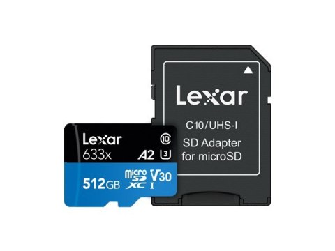Lexar 633x 512 GB MicroSDXC UHS-I Klasa 10 Lexar 633x 512 GB MicroSDXC UHS-I Klasa 10