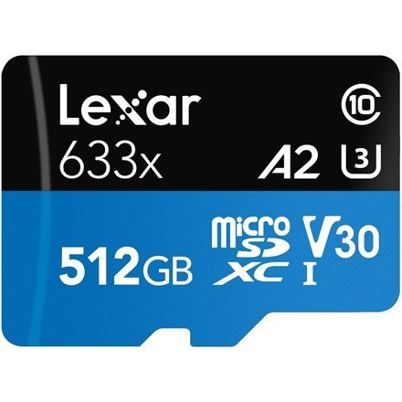 Lexar 633x 512 GB MicroSDXC UHS-I Klasa 10 Lexar 633x 512 GB MicroSDXC UHS-I Klasa 10