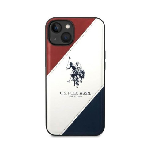 US Polo Assn Tricolor Embossed - Etui iPhone 14 (biały)