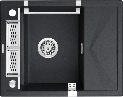 Zlewozmywak granitowy magnetyczny 1-komorowy z ociekaczem DEANTE grafit metalik MAGNETIC Zlewozmywak granitowy magnetyczny 1-komorowy z ociekaczem DEANTE grafit metalik MAGNETIC