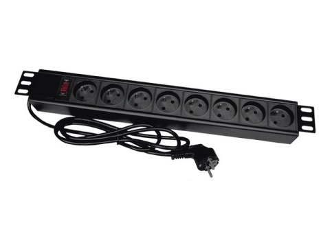 Listwa przeciwprzepięciowa A-LAN PZ081U3M (8 x UTE; 16 A (3680 W); 3m; kolor czarny)