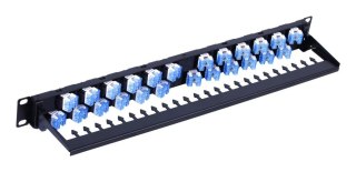 Patch panel 24x Keystone RJ45 Cat6a UTP, 1U, porty ukośne