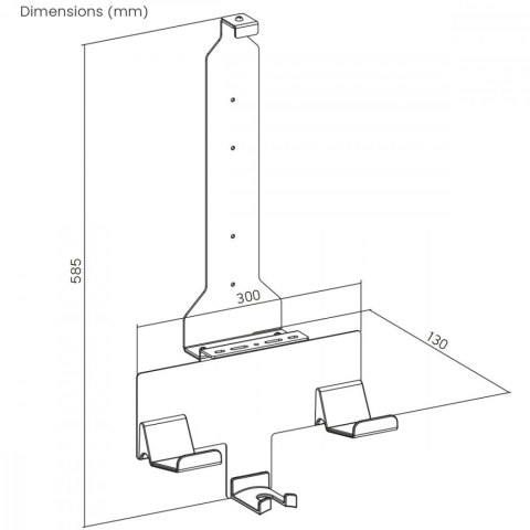 Stojak do Playstation 5 RS181, biały, ścienny, max 10kg, uchwt na pady