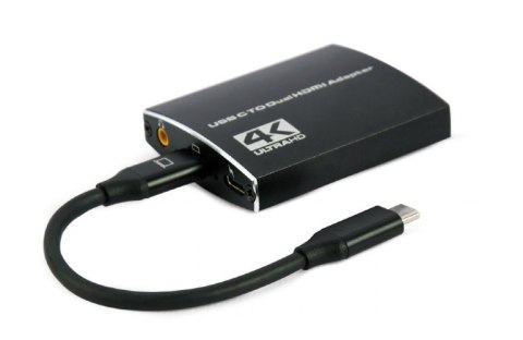 Gembird A-CM-HDMIF2-01 Adapter USB-C na dual HDMI, 4K 60Hz, czarny Gembird A-CM-HDMIF2-01 Adapter USB-C na dual HDMI, 4K 60Hz, czarny