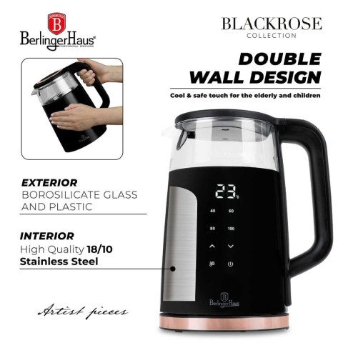 CZAJNIK ELEKTRYCZNY 1L BERLINGER HAUS BH-9478 BLACK ROSE