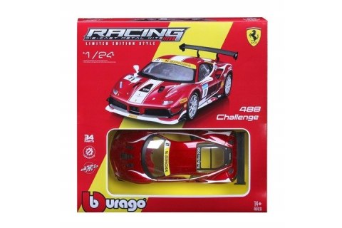 BBURAGO Ferrari 488 Challenge Model samochodu sportowego Wstępnie zmontowany 1:24