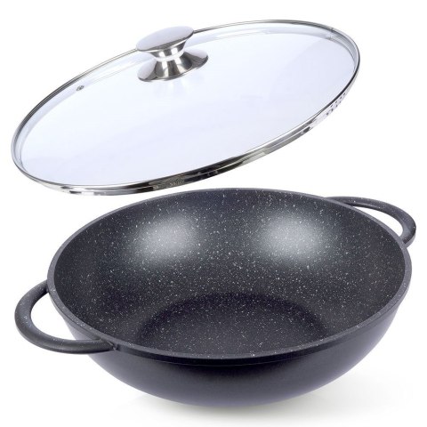 Patelnia granitowa wok 32 cm z pokrywką GRANDE Patelnia granitowa wok 32 cm z pokrywką GRANDE