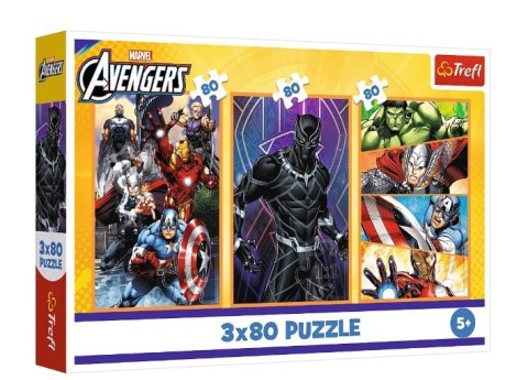 Puzzle 3x80 elementów Dni pełne akcji Avengers Puzzle 3x80 elementów Dni pełne akcji Avengers
