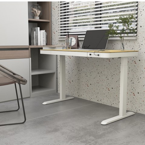 Biurko ACTIVEJET z elektryczną regulacją wysokości 140x70 ET119W-C biały/dąb