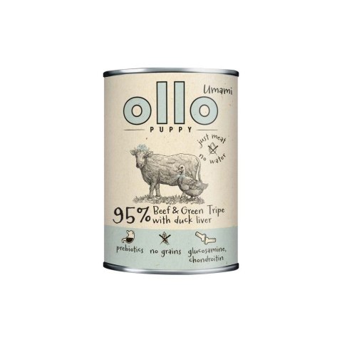 Ollo Puppy Umami Woł. żwacze z Kaczą Wątrobą 400g Ollo Puppy Umami Woł. żwacze z Kaczą Wątrobą 400g