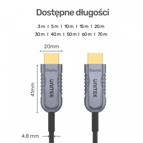 Kabel Optyczny HDMI 2.1 AOC 5m 4K60Hz C11027DGY Kabel Optyczny HDMI 2.1 AOC 5m 4K60Hz C11027DGY