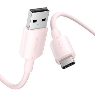 Kabel USB 2.0 A do USB-C 3A Vention CTQPF 1M (różowy)