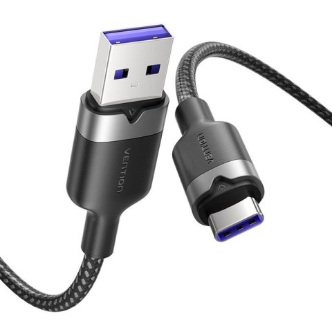 Kabel USB 2.0 A do USB-C 6A Vention CTOBF 1M (czarny) Kabel USB 2.0 A do USB-C 6A Vention CTOBF 1M (czarny)