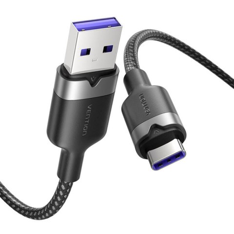 Kabel USB 2.0 A do USB-C 6A Vention CTOBH 2M (czarny) Kabel USB 2.0 A do USB-C 6A Vention CTOBH 2M (czarny)