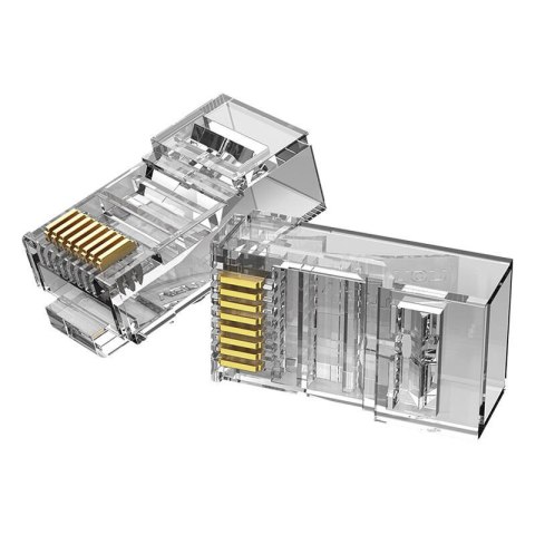 Wtyczka modułowa RJ45 kat.5E UTP Vention IDBR0-100 przezroczysta opakowanie 100 szt. Wtyczka modułowa RJ45 kat.5E UTP Vention IDBR0-100 przezroczysta opakowanie 100 szt.