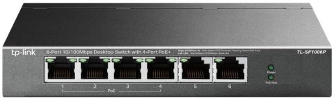 TP-Link TL-SF1006P łącza sieciowe Nie zarządzany Fast Ethernet (10/100) Obsługa PoE Czarny TP-Link TL-SF1006P łącza sieciowe Nie zarządzany Fast Ethernet (10/100) Obsługa PoE Czarny