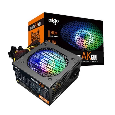 Zasilacz RGB do komputera Aigo AK600 (czarny) Zasilacz RGB do komputera Aigo AK600 (czarny)