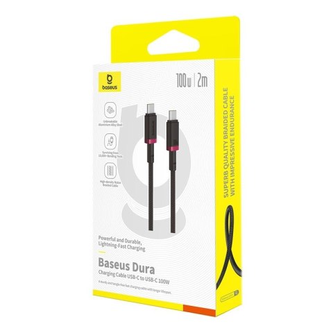 Kabel Baseus Dura Typ C-Typ C 100W 2m (czerwono-czarny)